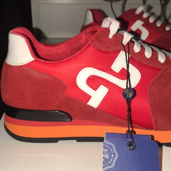 OPP FRANCE LACE UP SUEDE SNEAKERS RED - Picture 4 of 16